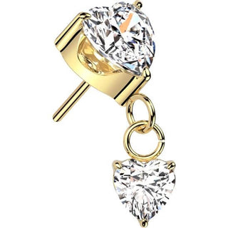 Titanium Top top heart zirconia prong setting Push-In