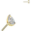 Titanium top prong set teardrop cubic zirconia Push-In