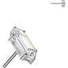 Titanium top prong set elongated hexagon cubic zirconia Push-In