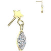 Titanium top flat star with marquise cubic zirconia dangle Push-In