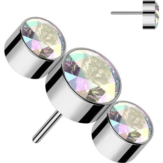 Titanium Top top 3 zirconias bezel setting Push-In