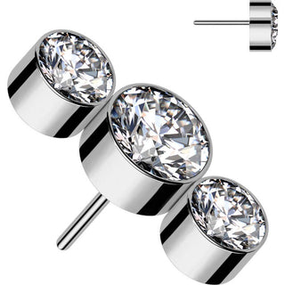 Titanium Top top 3 zirconias bezel setting Push-In