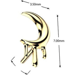 Titanium Top Top Dripping Crescent Moon Push-In