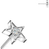 Titanium Top Top Shining Star With Center Zirconia Push-In