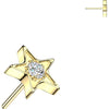 Titanium Top Top Shining Star With Center Zirconia Push-In