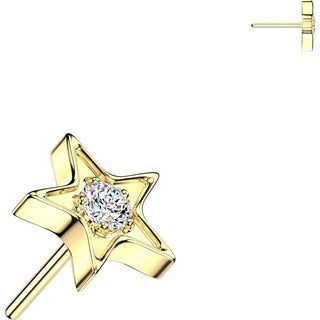 Titanium Top Top Shining Star With Center Zirconia Push-In