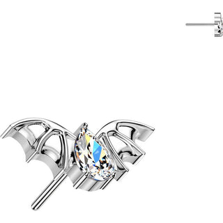 Titanium Top Top Bat With Teardrop Zirconia Push-In