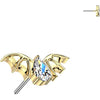 Titanium Top Top Bat With Teardrop Zirconia Push-In