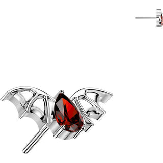 Titanium Top Top Bat With Teardrop Zirconia Push-In