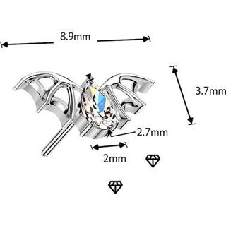 Titanium Top Top Bat With Teardrop Zirconia Push-In
