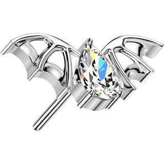 Titanium Top Top Bat With Teardrop Zirconia Push-In