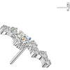 Titanium Top Top Shooting Star Zirconia Cluster Push-In