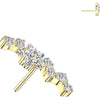 Titanium Top Top Shooting Star Zirconia Cluster Push-In