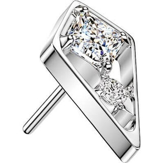 Titanium Top Top Kite With Square And Round Zirconia Push-In