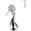 Titanium Top Top Bezel Zirconia With Teardrop Dangle Push-In