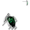 Titanium Top Top Turtle With Teardrop Zirconia Push-In