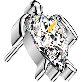 Titanium Top Top Turtle With Teardrop Zirconia Push-In
