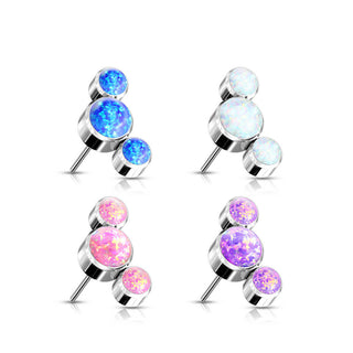 Titanium Top top 3 opals bezel setting Push-In