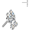 Titanium top double marquise and round cubic zirconia Push-In