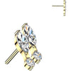 Titanium top double marquise and round cubic zirconia Push-In