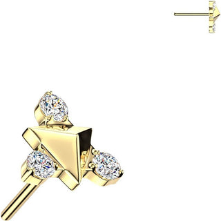 Titanium Top Top Pyramid Cut 3 Zirconias Push-In