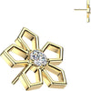 Titanium Top Top Pentagonal Cut Out Flower Zirconia Push-In