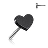Titanium Top Top Flat Heart Push-In