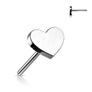 Titanium Top Top Flat Heart Push-In