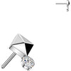 Titanium Top Top Pyramid Cut Round Zirconia Push-In