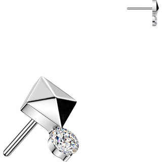Titanium Top Top Pyramid Cut Round Zirconia Push-In