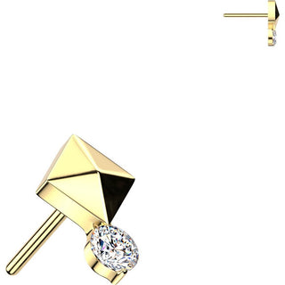 Titanium Top Top Pyramid Cut Round Zirconia Push-In