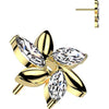 Titanium Top top flower marquise cut zirconia Push-In