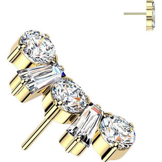 Titanium top zirconia round zirconia baguette cut Push-In