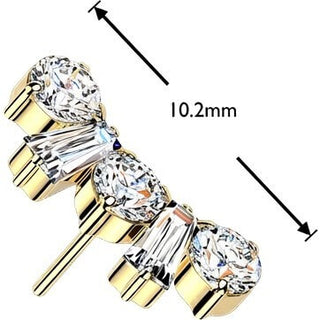 Titanium top zirconia round zirconia baguette cut Push-In