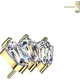 Titanium Top Top 3 Elongated Hexagonal Zirconia Fan Push-In