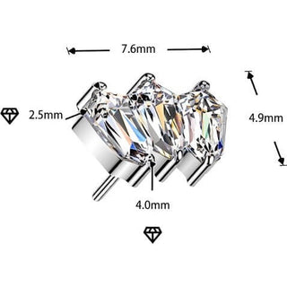 Titanium Top Top 3 Elongated Hexagonal Zirconia Fan Push-In