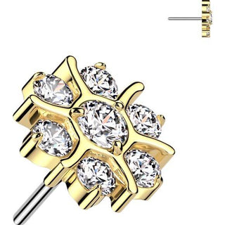 Titanium Top flower zirconia Push-In
