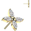 Titanium top flower marquise cut Push-In