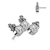 Titanium top 3 zirconias beaded balls Push-In
