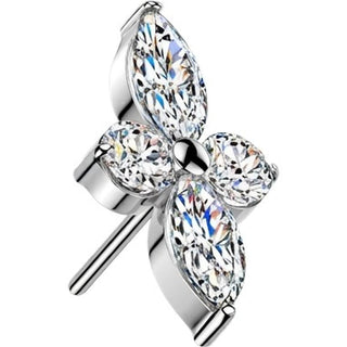 Titanium Top top flower zirconia marquise cut Push-In