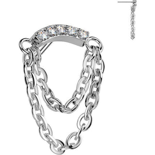Titanium top double chain zirconia Push-In