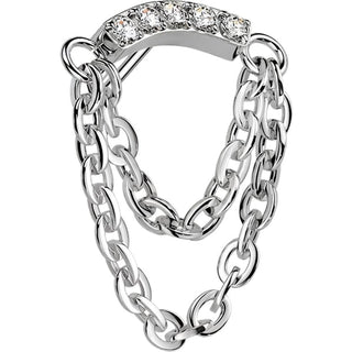 Titanium Top top double chain zirconia Push-In