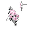 Titanium top 4 zirconias beaded balls Push-In