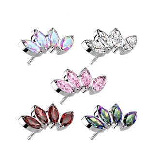 Titanium Top top marquise cut zirconias Push-In