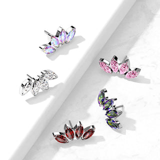 Titanium Top top marquise cut zirconias Push-In