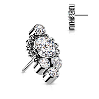 Titanium Top top 5 zirconias beaded balls Push-In