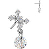 Titanium top cross zirconia dangle Push-In