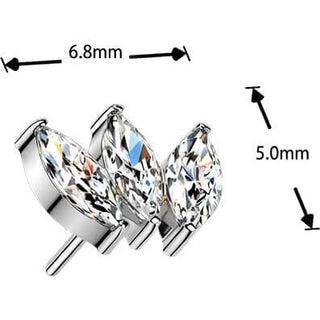 Titanium Top top zirconia marquise cut Push-In