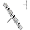 Titanium top cubic zirconia and oval bead long bar Push-In