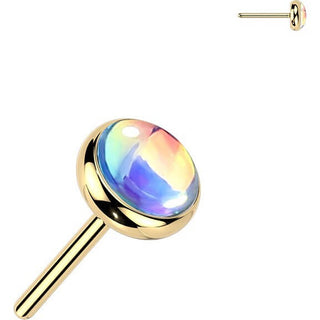 Titanium top iridescent stone Push-In
